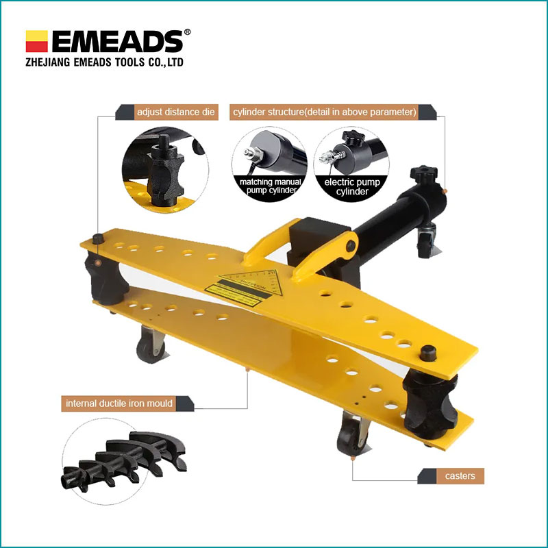 Hydraulic portable Manual Hand Stirrup Bar Rebar Metal Sheet Bending Tools Hydraulic Stainless Steel Tube Pipe Bender