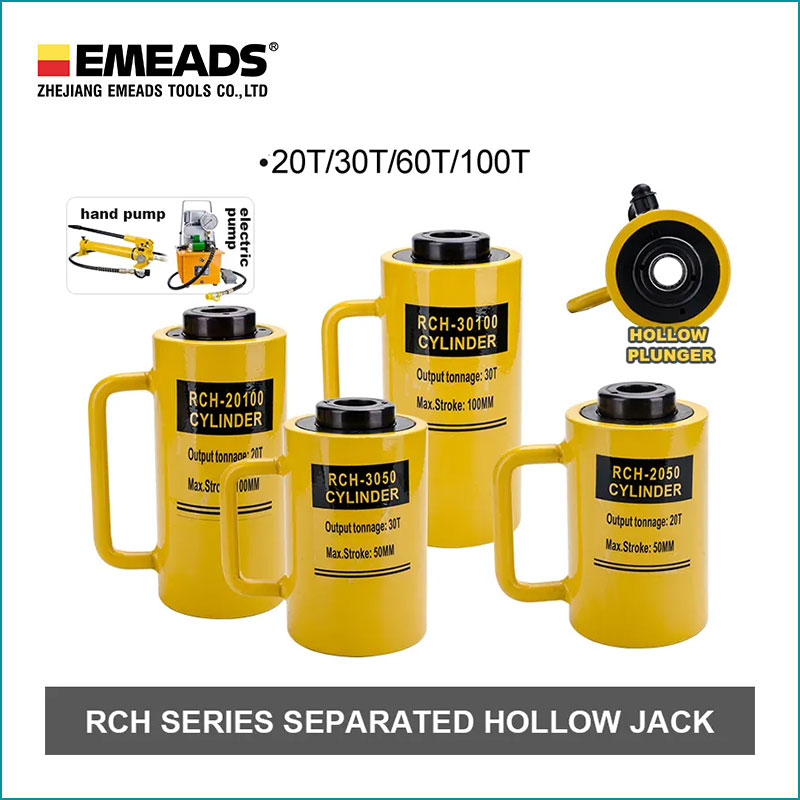 RCH 20100 - Single Acting Hollow Plunger Steel Cylinder Hydraulic Cylinders Hydraulic Bottle Jack