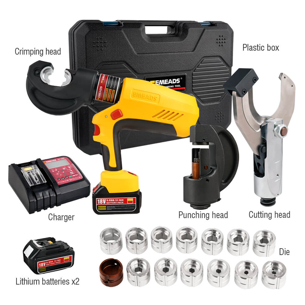 battery powered crimping cutting punching tools