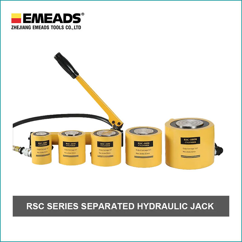 Short Type RSC 1050,2050,3050,5050 Output 10T-50T Stroke hydraulic cylinder for lifting