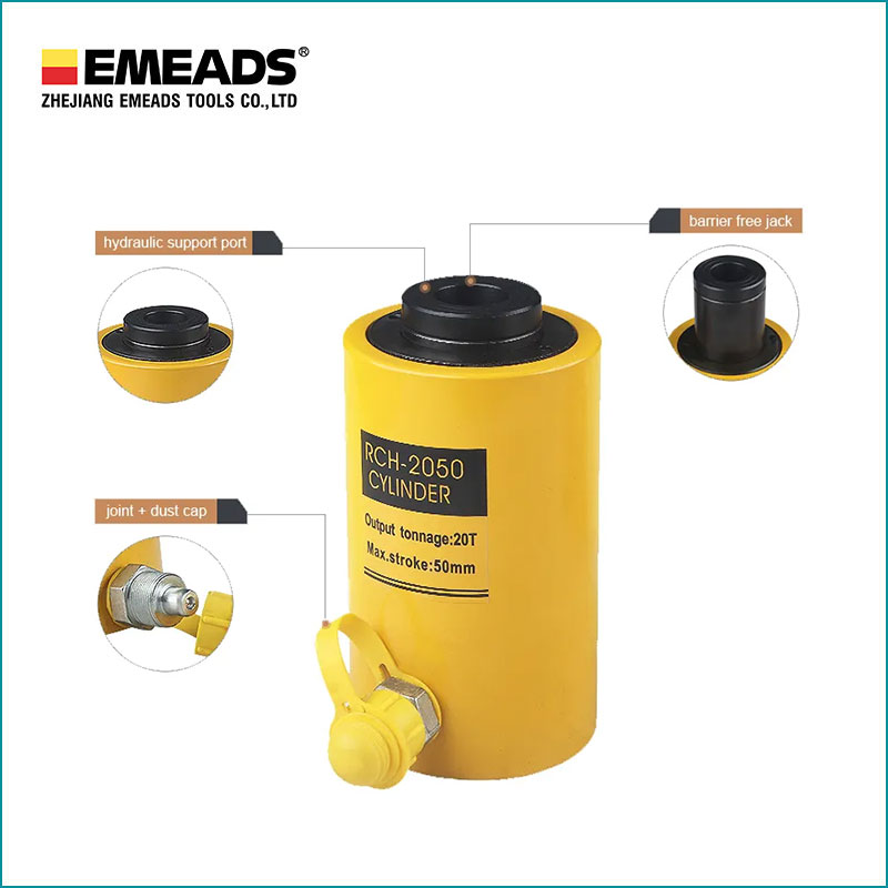 RCH 20 -100Ton Single Acting Hollow Plunger Steel Cylinder